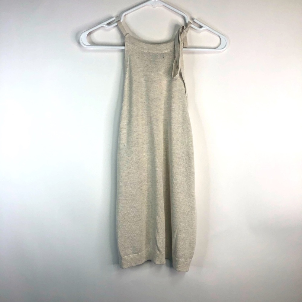 Banana Republic beige cream halter sweater top scoop neckline L - Picture 4 of 11